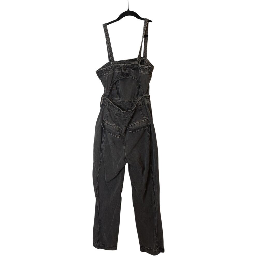 Free People Go West Utility Jumpsuit Size Small Black Cargo One Piece Boho - Picture 8 of 10